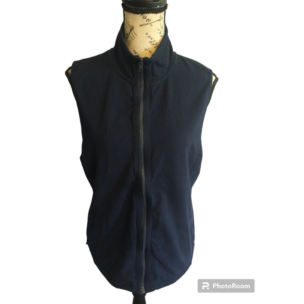 Talbots large navy blue cotton blend vest